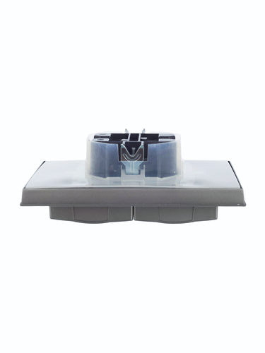 Розетка электрическая IEK BRITE BR-R26-16-44-K46-F сталь, детальное фото
