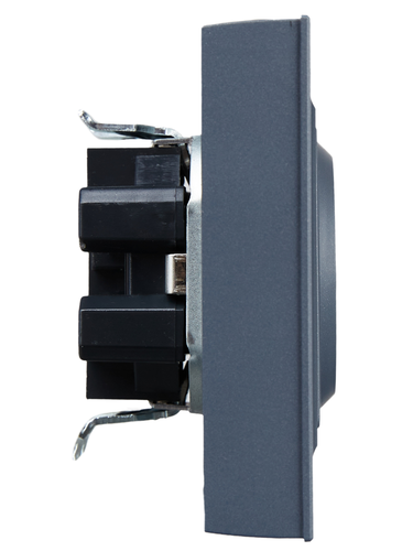 Розетка электрическая IEK BRITE BR-R24-16-K35-F маренго, фото