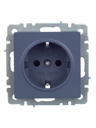 Розетка электрическая IEK BRITE BR-R14-16-K35 маренго, детальное фото