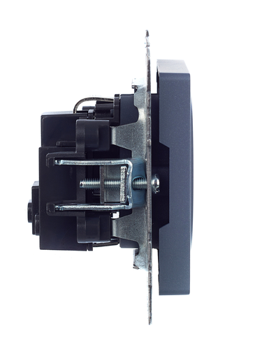 Розетка электрическая IEK BRITE BR-R14-16-K35 маренго, фото