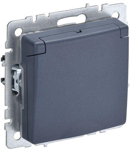Розетка электрическая IEK BRITE BR-R16-16-K35 маренго, вид