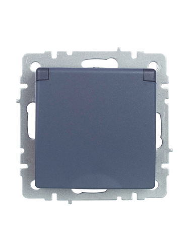 Розетка электрическая IEK BRITE BR-R16-16-K35 маренго, детальное фото