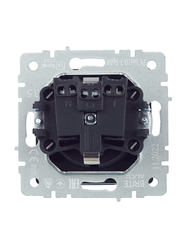 Розетка электрическая IEK BRITE BR-R16-16-K35 маренго, фото