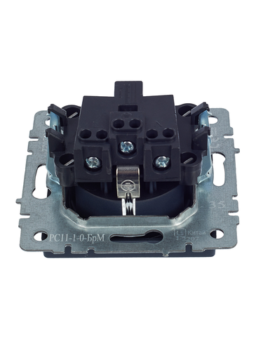 Розетка электрическая IEK BRITE BR-R11-16-K35 маренго, изображение