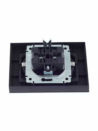 Розетка электрическая IEK BRITE BR-R24-16-K53-F графит, вид