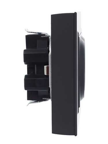 Розетка электрическая IEK BRITE BR-R24-16-K53-F графит, крупный план