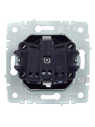 Розетка электрическая IEK BRITE BR-R11-16-K53 графит, картинка