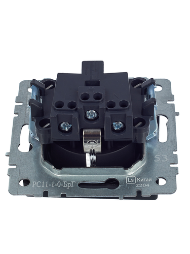 Розетка электрическая IEK BRITE BR-R11-16-K53 графит, изображение