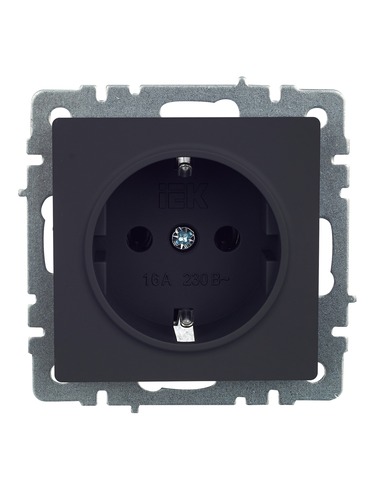 Розетка электрическая IEK BRITE BR-R11-16-K53 графит, фото