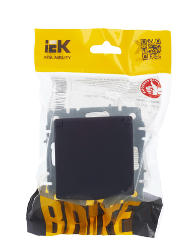 Розетка электрическая IEK BRITE BR-R16-16-44-K53 графит, изображение