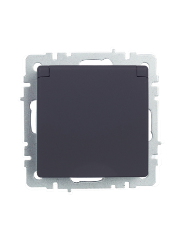 Розетка электрическая IEK BRITE BR-R16-16-44-K53 графит, детальное фото
