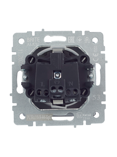 Розетка электрическая IEK BRITE BR-R16-16-44-K53 графит, фото
