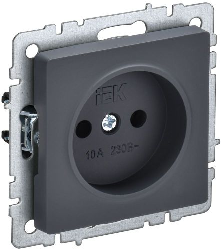 Розетка электрическая 1 пост IEK BRITE графит, изображение
