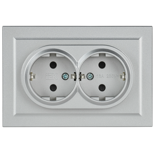 Розетка электрическая IEK BRITE BR-R24-16-K47-F алюминий, вид