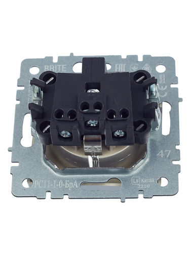 Розетка электрическая IEK BRITE BR-R11-16-K47 алюминий, фотография