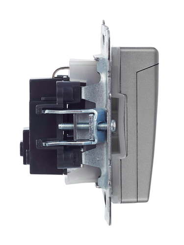 Розетка электрическая IEK BRITE BR-R16-16-44-K46 сталь, вид