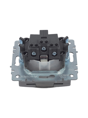 Розетка электрическая IEK BRITE BR-R16-16-44-K46 сталь, картинка