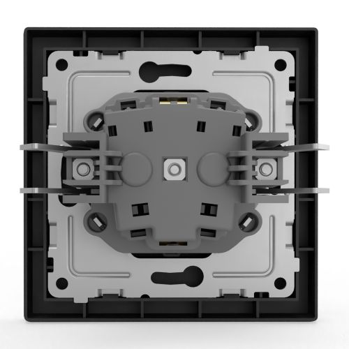 Розетка электрическая TOKOV ELECTRIC PIXEL 1792326 карбон, крупный план