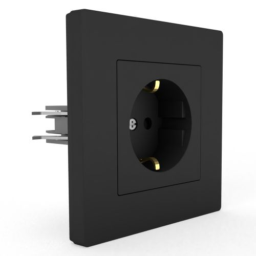 Розетка электрическая TOKOV ELECTRIC PIXEL 1792326 карбон, картинка