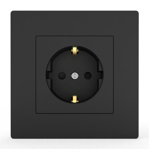 Розетка электрическая TOKOV ELECTRIC PIXEL 1792326 карбон, детальное фото