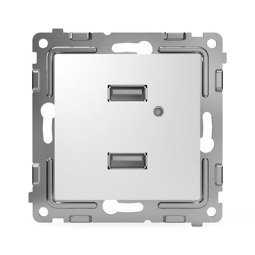 Розетка USB 2 поста TOKOV ELECTRIC PIXEL белый, детальное фото