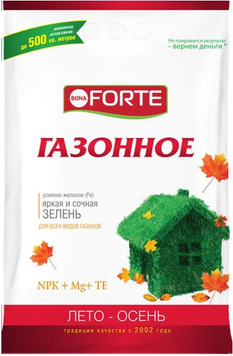 Удобрение минеральное BONA FORTE для газона 5 кг, детальное фото