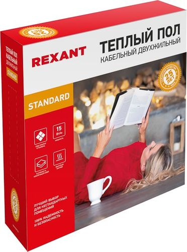 Теплый пол кабельный REXANT STANDARD 1000Х0,7, крупный план