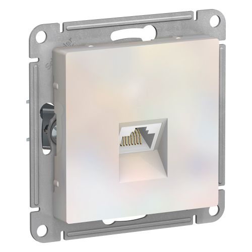 Розетка RJ-45 1 пост Systeme Electric Atlas Design жемчужный, фотография
