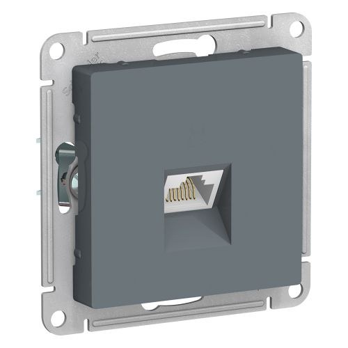 Розетка RJ-45 1 пост Systeme Electric Atlas Design грифель, крупный план