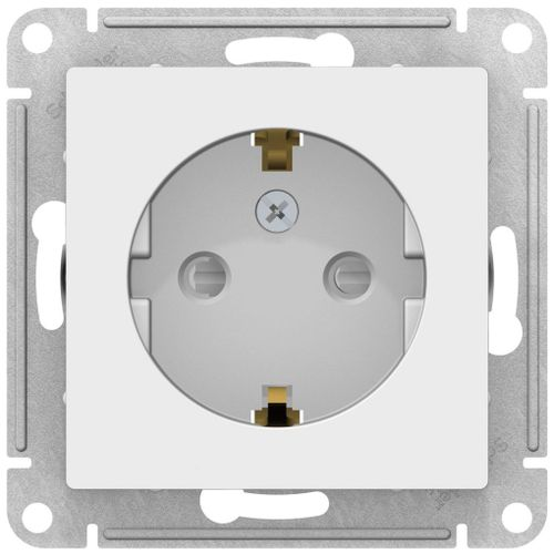 Розетка электрическая Schneider Electric Atlas Design ATN000145 белый, крупный план
