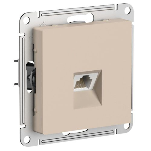 Розетка RJ-45 1 пост Systeme Electric Atlas Design песочный 1712780, фото
