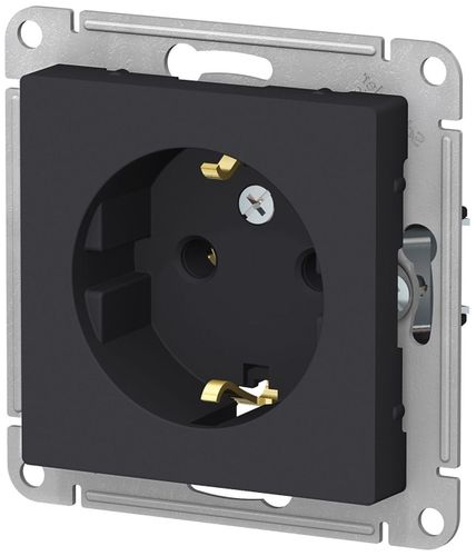Розетка электрическая Schneider Electric Atlas Design ATN001043 карбон, фотография