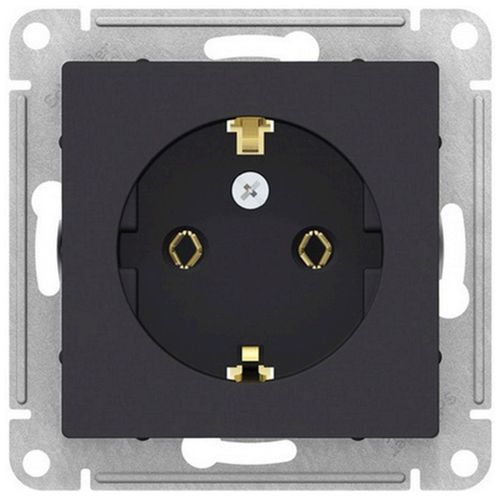 Розетка электрическая Schneider Electric Atlas Design ATN001043 карбон, картинка