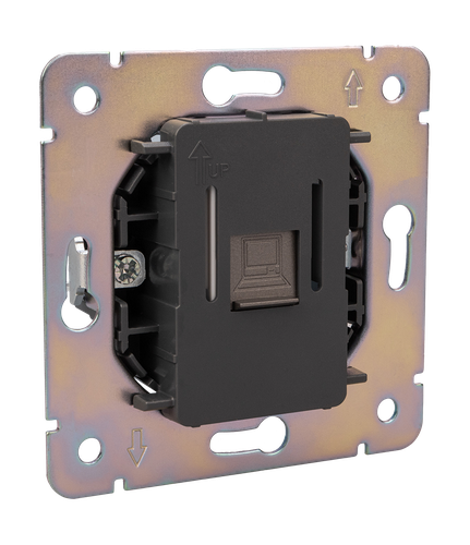 Розетка RJ-45 1 пост Kranz Round титан, изображение