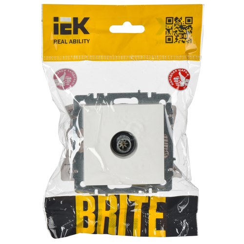 Розетка TV 1 пост IEK BRITE белый, изображение