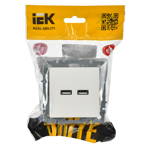 Розетка USB 1 пост IEK BRITE белый, картинка