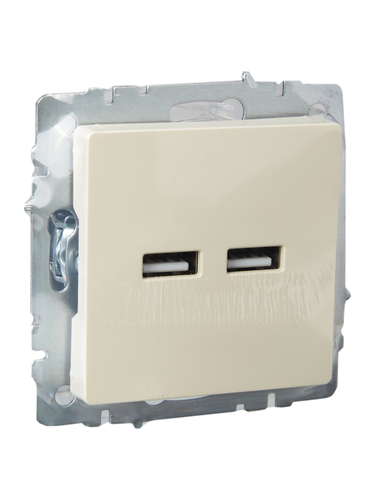 Розетка USB 1 пост IEK BRITE бежевый, детальное фото