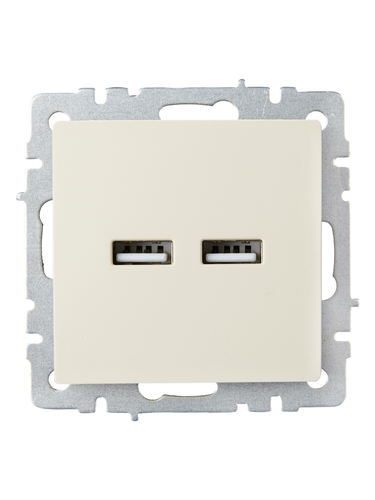 Розетка USB 1 пост IEK BRITE бежевый, изображение