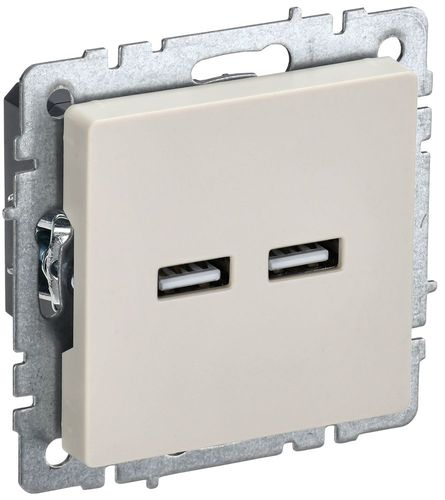 Розетка USB 1 пост IEK BRITE бежевый, вид