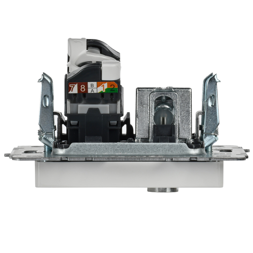 Розетка TV-RJ45 1 пост IEK BRITE белый, картинка