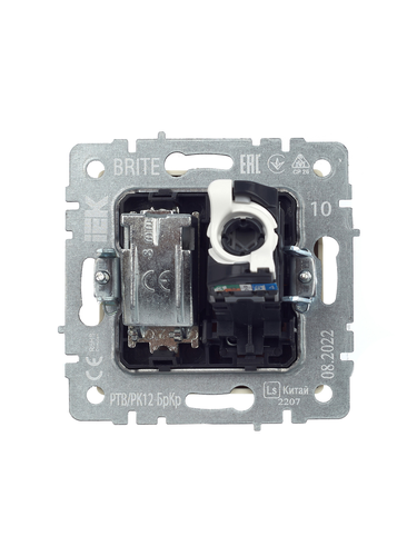 Розетка TV-RJ45 1 пост IEK BRITE бежевый, вид
