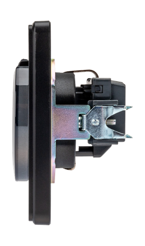 Розетка электрическая 1 пост Kranz Round KR-78-0702-3 оникс, фото