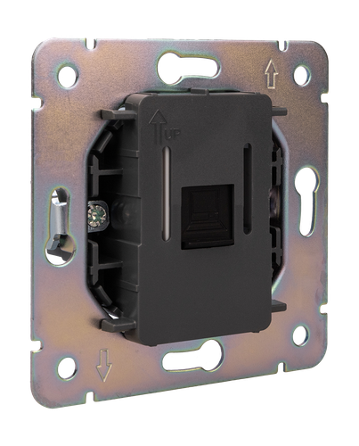 Розетка RJ-45 1 пост Kranz Round оникс, изображение