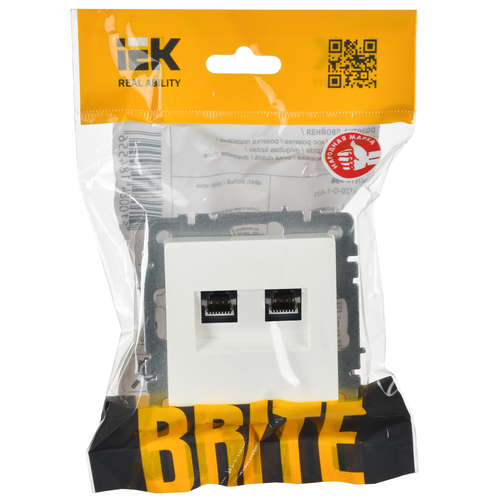 Розетка RJ-45 IEK BRITE BR-K20-1-K01 белый, вид