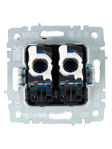 Розетка RJ-45 IEK BRITE BR-K20-1-K10 бежевый, крупный план