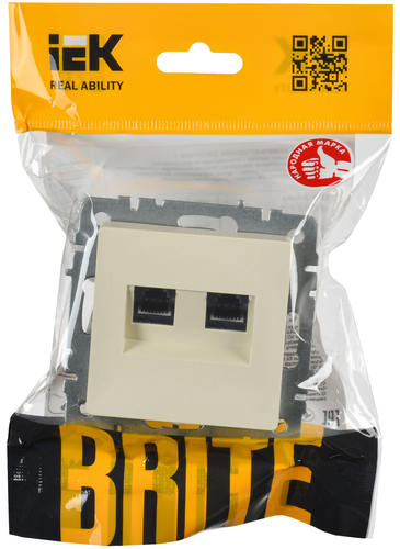 Розетка RJ-45 IEK BRITE BR-K20-1-K10 бежевый, фотография