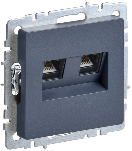 Розетка RJ-45 1 пост IEK BRITE маренго, крупный план