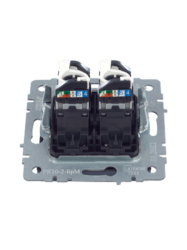 Розетка RJ-45 1 пост IEK BRITE маренго, вид