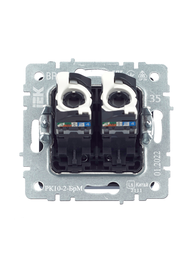 Розетка RJ-45 1 пост IEK BRITE маренго, детальное фото