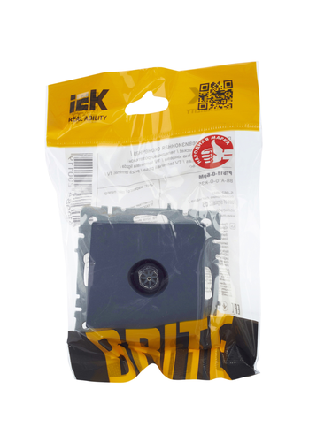 Розетка TV IEK BRITE BR-A10-O-K35 маренго, детальное фото